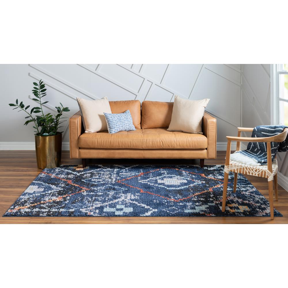 Rif Arabia Rug, Navy Blue (4' 0 x 6' 0). Picture 4