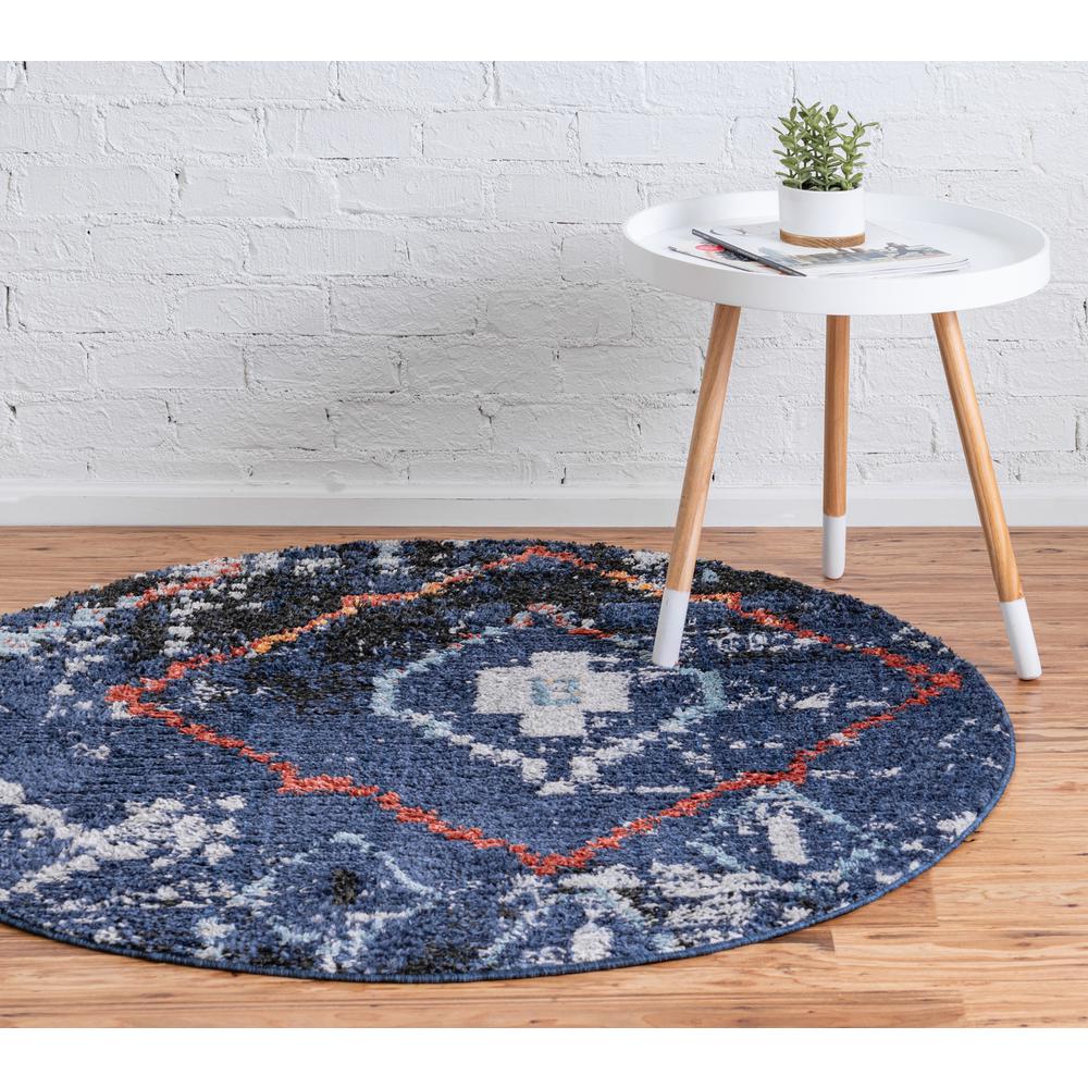 Rif Arabia Rug, Navy Blue (7' 0 x 7' 0). Picture 3