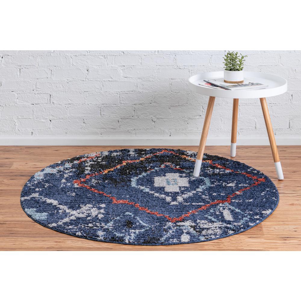 Rif Arabia Rug, Navy Blue (7' 0 x 7' 0). Picture 4