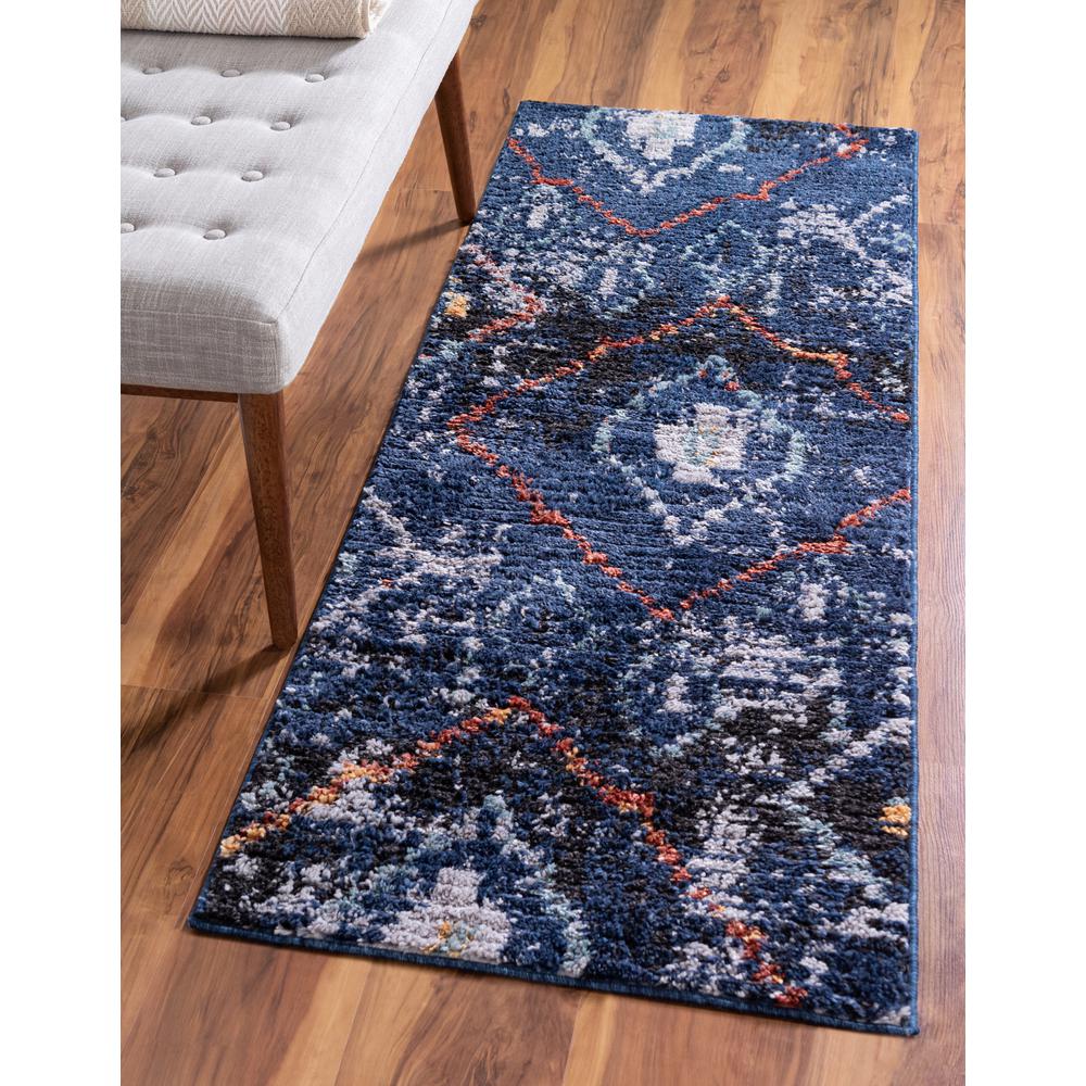 Rif Arabia Rug, Navy Blue (2' 7 x 10' 0). Picture 2