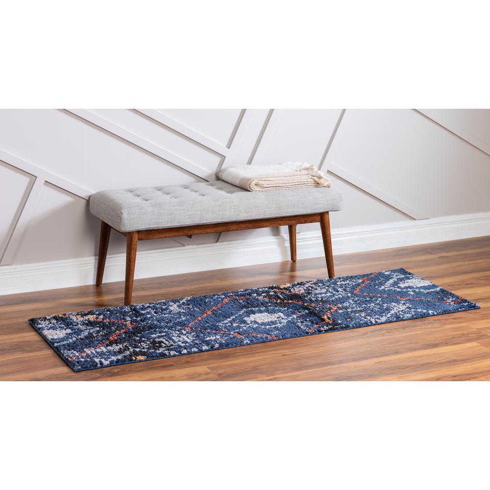 Rif Arabia Rug, Navy Blue (2' 7 x 10' 0). Picture 3
