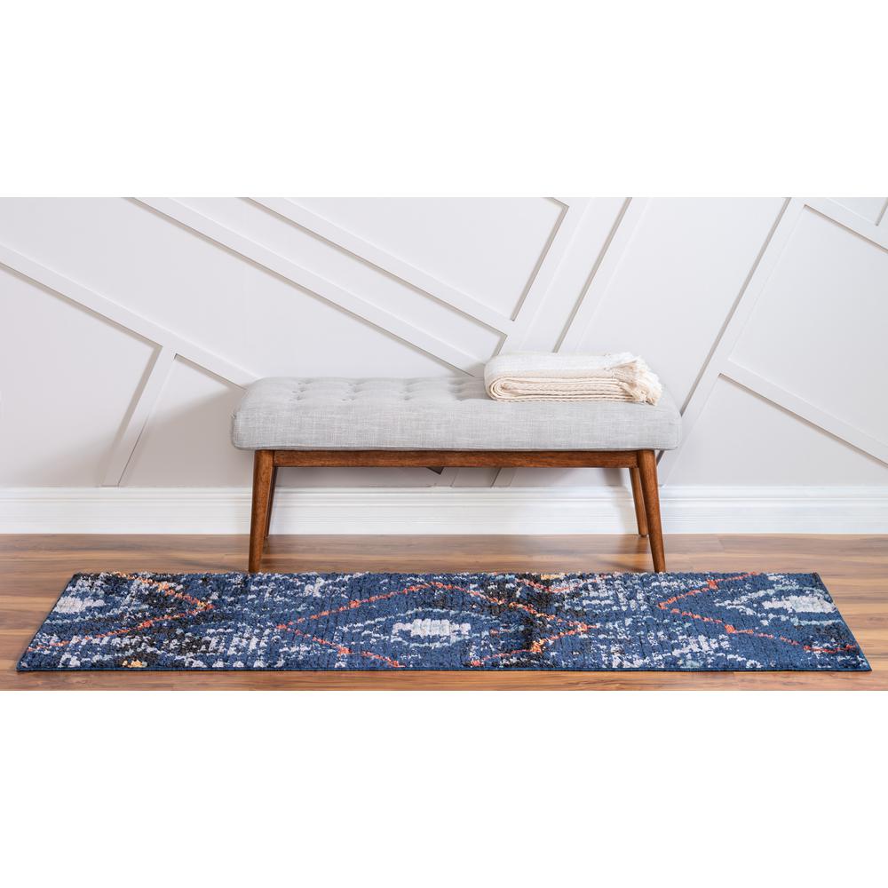 Rif Arabia Rug, Navy Blue (2' 7 x 10' 0). Picture 4