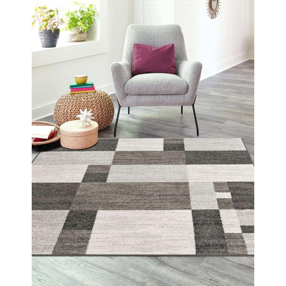 Autumn Collection, Area Rug, Gray, 4' 0" x 4' 0", Square. Picture 3