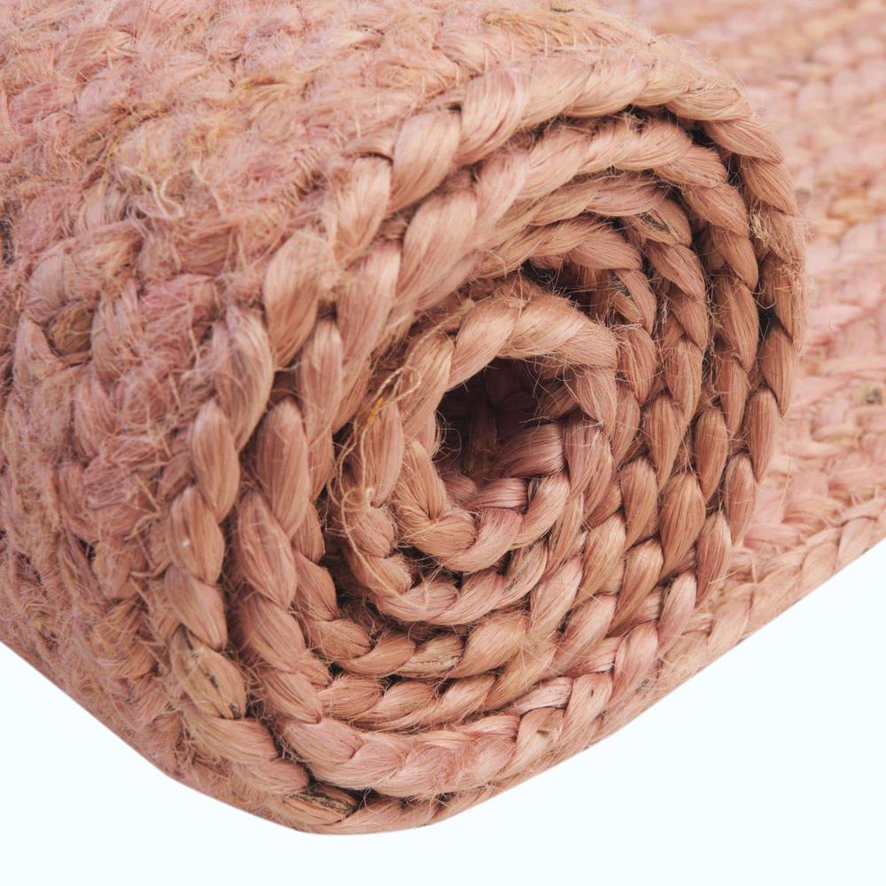 Braided Jute Collection, Area Rug, Light Pink, 8' 0" x 10' 0", Rectangular. Picture 4