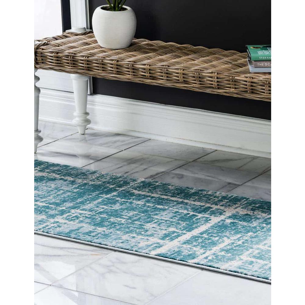 Uptown Lexington Avenue Area Rug 2' 7" x 8' 0", Runner Turquoise. Picture 3