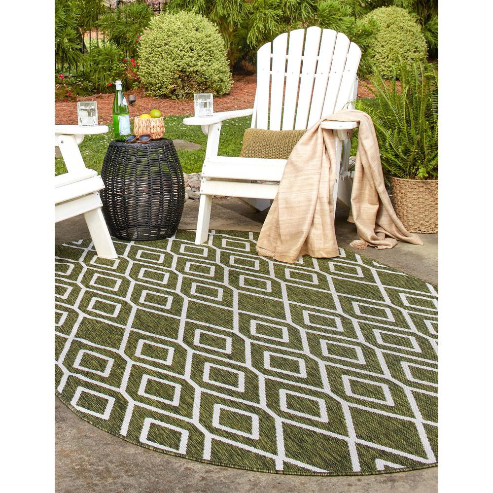 Jill Zarin Outdoor Turks and Caicos Area Rug 7' 10" x 10' 0", Oval Green. Picture 3