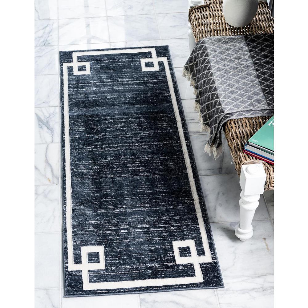 Uptown Lenox Hill Area Rug 2' 7" x 13' 11", Runner Navy Blue. Picture 2