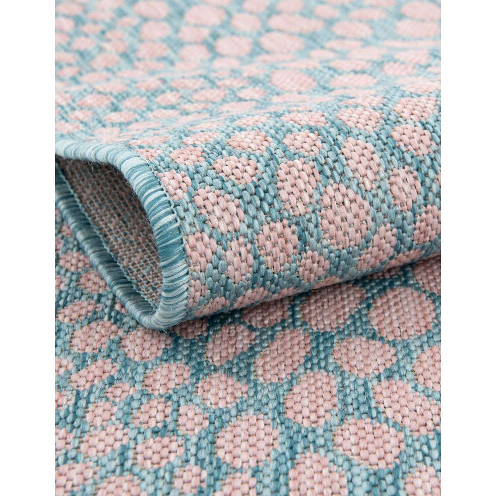 Jill Zarin Outdoor Cape Town Area Rug 2' 0" x 6' 0", Runner Pink and Aqua. Picture 8
