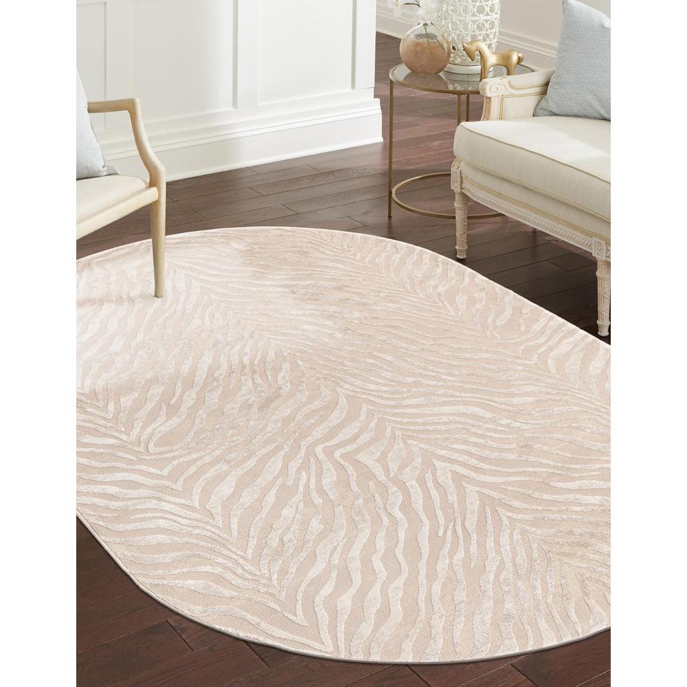 Finsbury Meghan Area Rug 5' 3" x 8' 0", Oval Ivory Beige. Picture 2