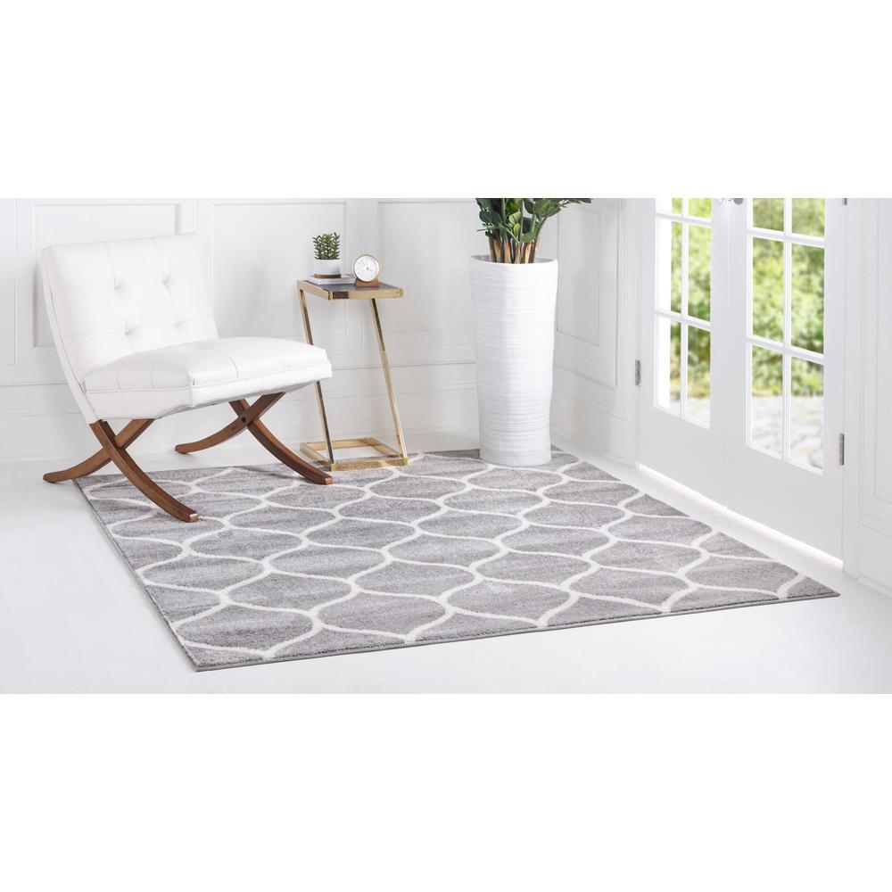 Unique Loom 4 Ft Square Rug in Light Gray (3151577). Picture 3