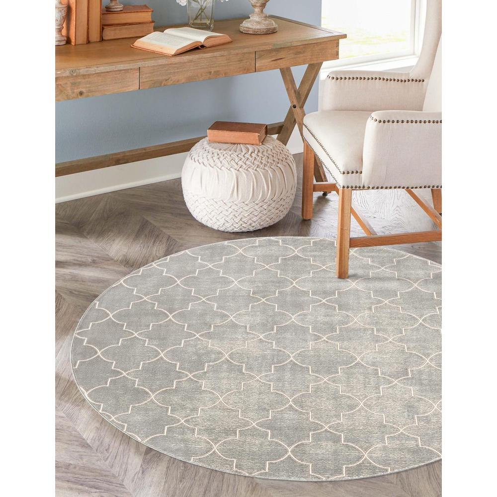 Uptown Area Rug 7' 10" x 7' 10", Round - Gray. Picture 2