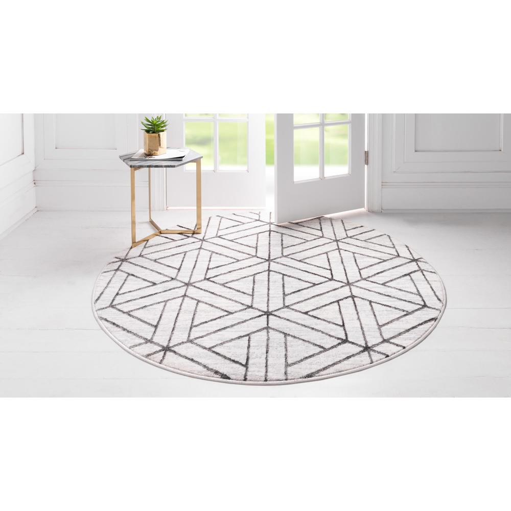 Unique Loom 8 Ft Round Rug in Ivory (3149029). Picture 3