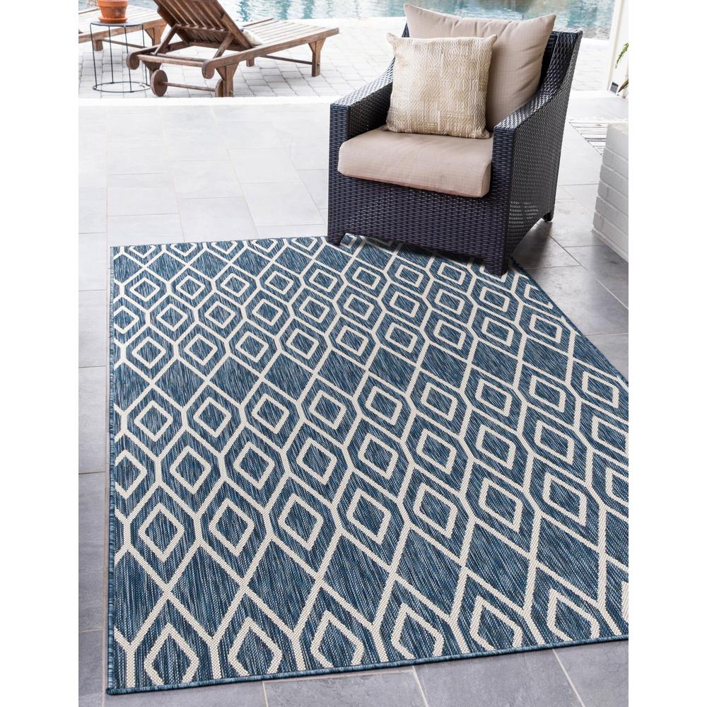 Jill Zarin Outdoor Collection, Area Rug, Blue, 6' 0" x 9' 0", Rectangular. Picture 2