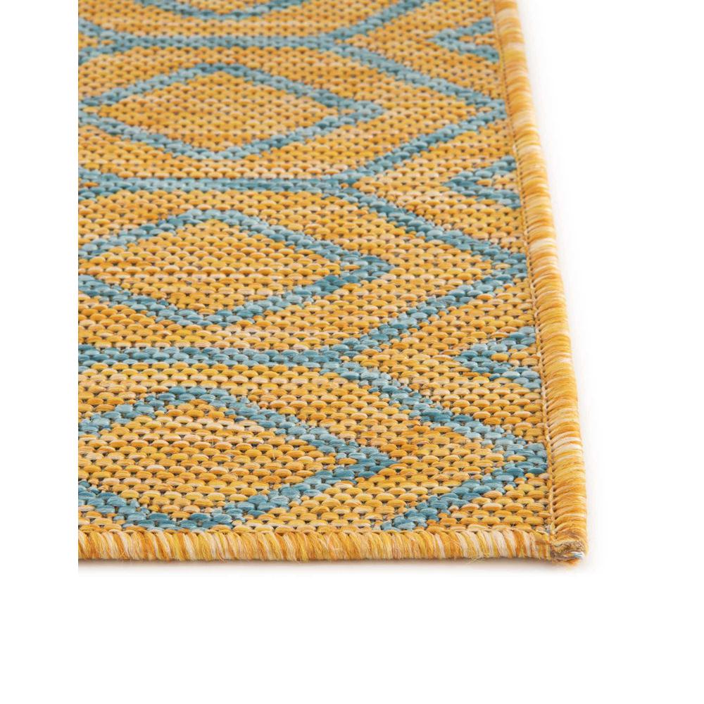 Jill Zarin Outdoor Turks and Caicos Area Rug 2' 0" x 6' 0", Runner Yellow and Aqua. Picture 10