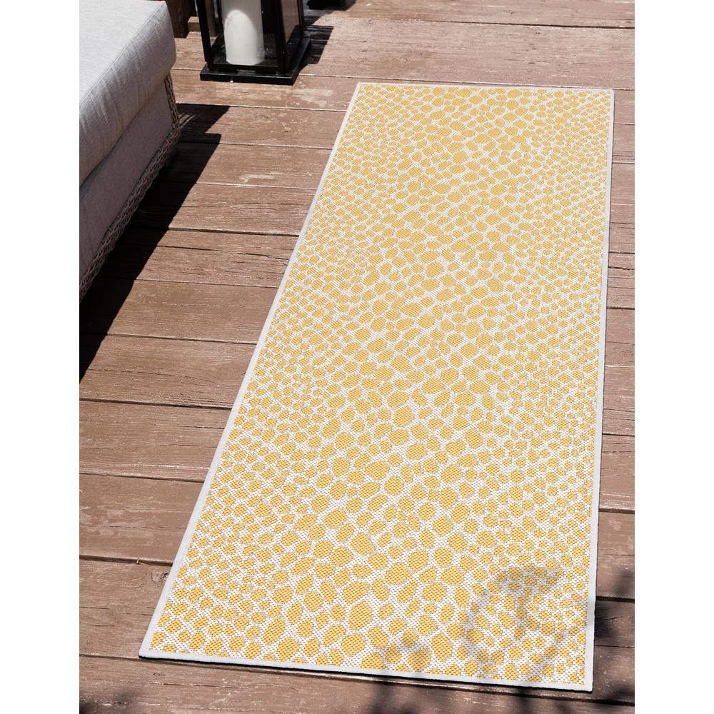 Jill Zarin Outdoor Cape Town Area Rug 2' 0" x 6' 0", Runner Yellow Ivory. Picture 2