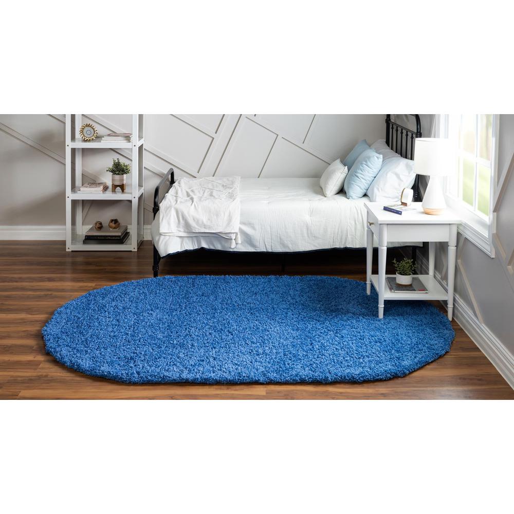 Unique Loom 5x8 Oval Rug in Periwinkle Blue (3151475). Picture 4