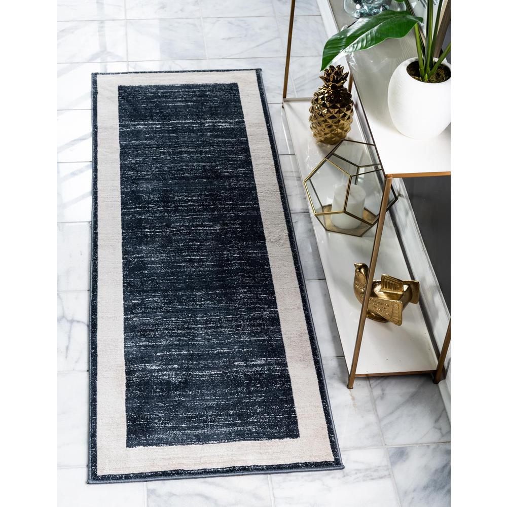 Uptown Yorkville Area Rug 2' 7" x 8' 0", Runner Navy Blue. Picture 2