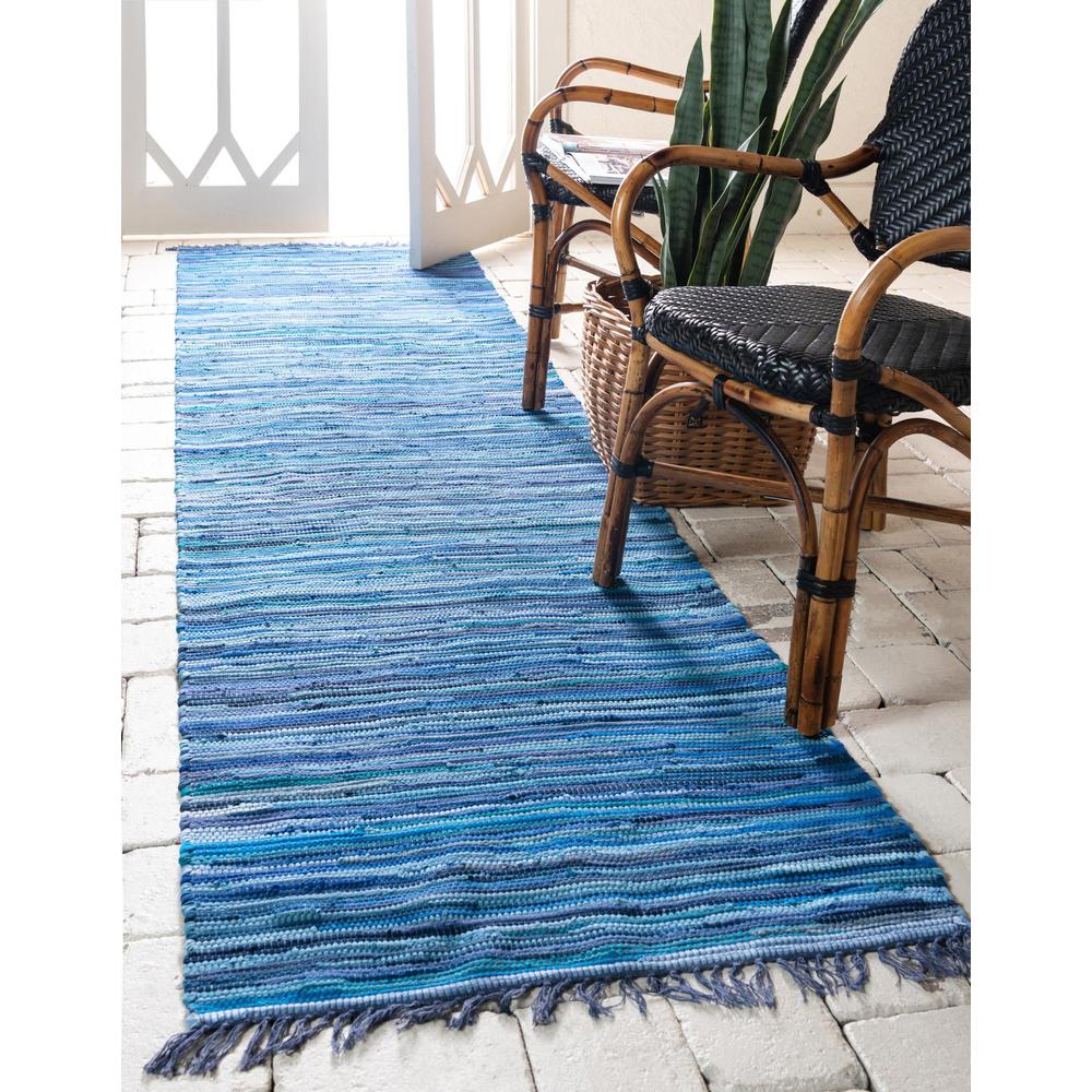 Unique Loom 10 Ft Runner in Navy Blue (3145260). Picture 2