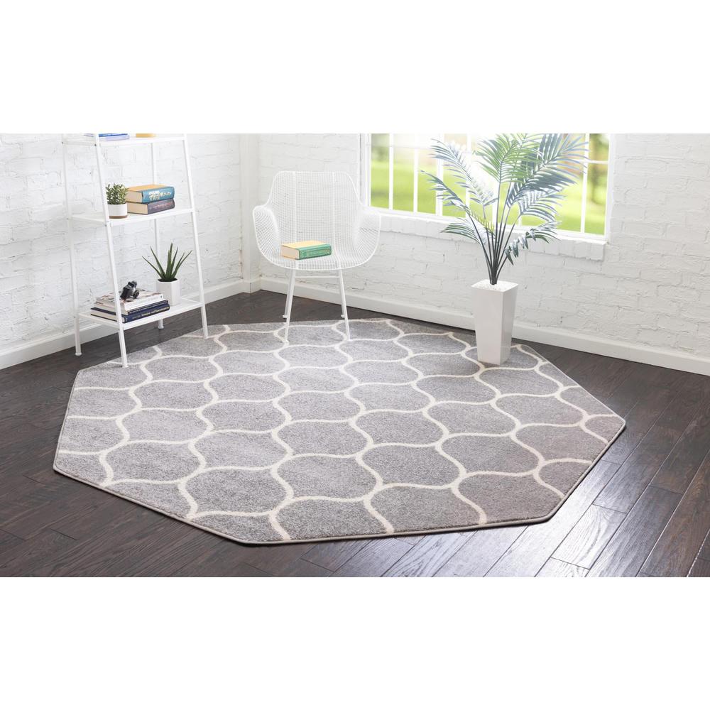 Unique Loom 8 Ft Octagon Rug in Light Gray (3151575). Picture 4