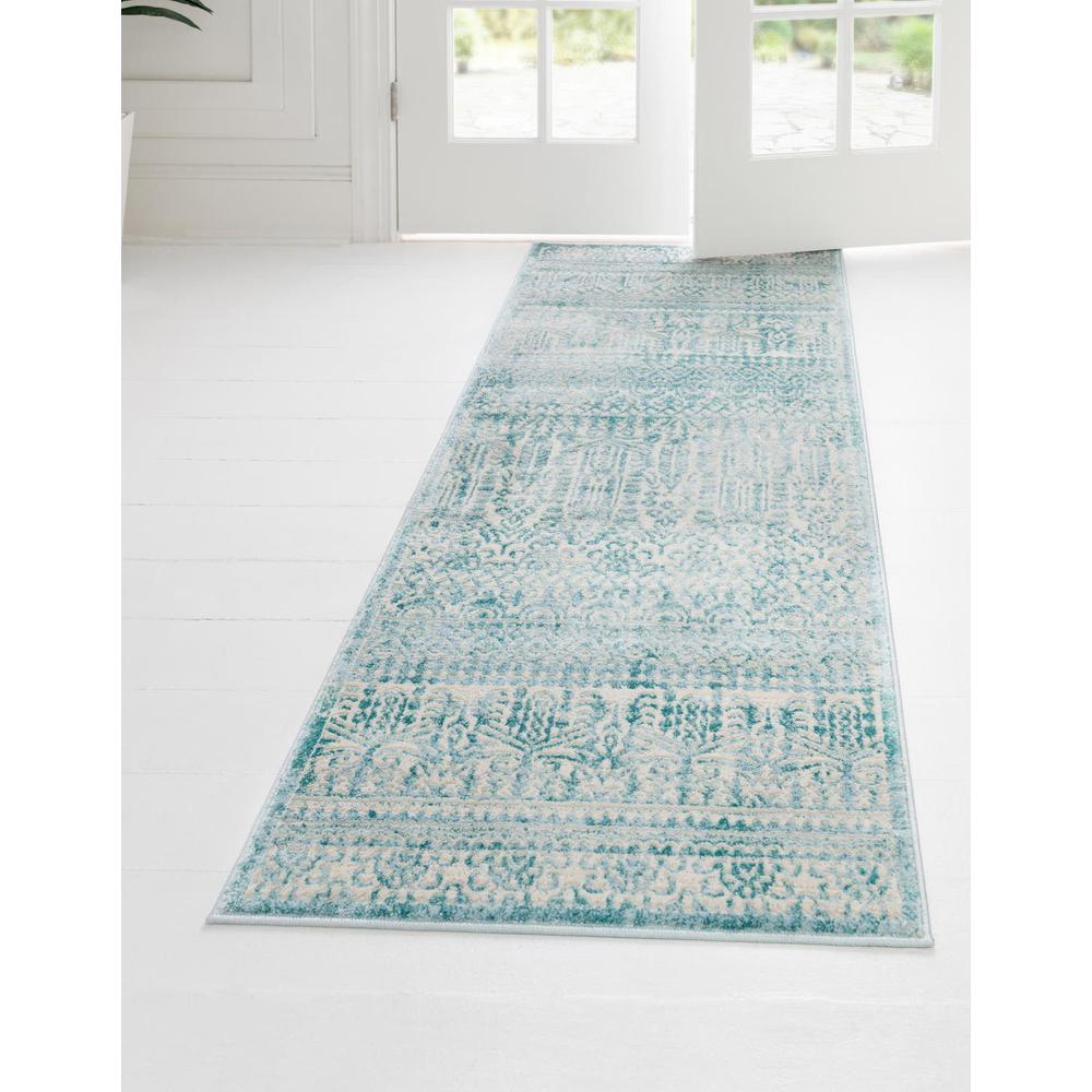 Uptown Area Rug 2' 7" x 13' 11", Runner Teal. Picture 2