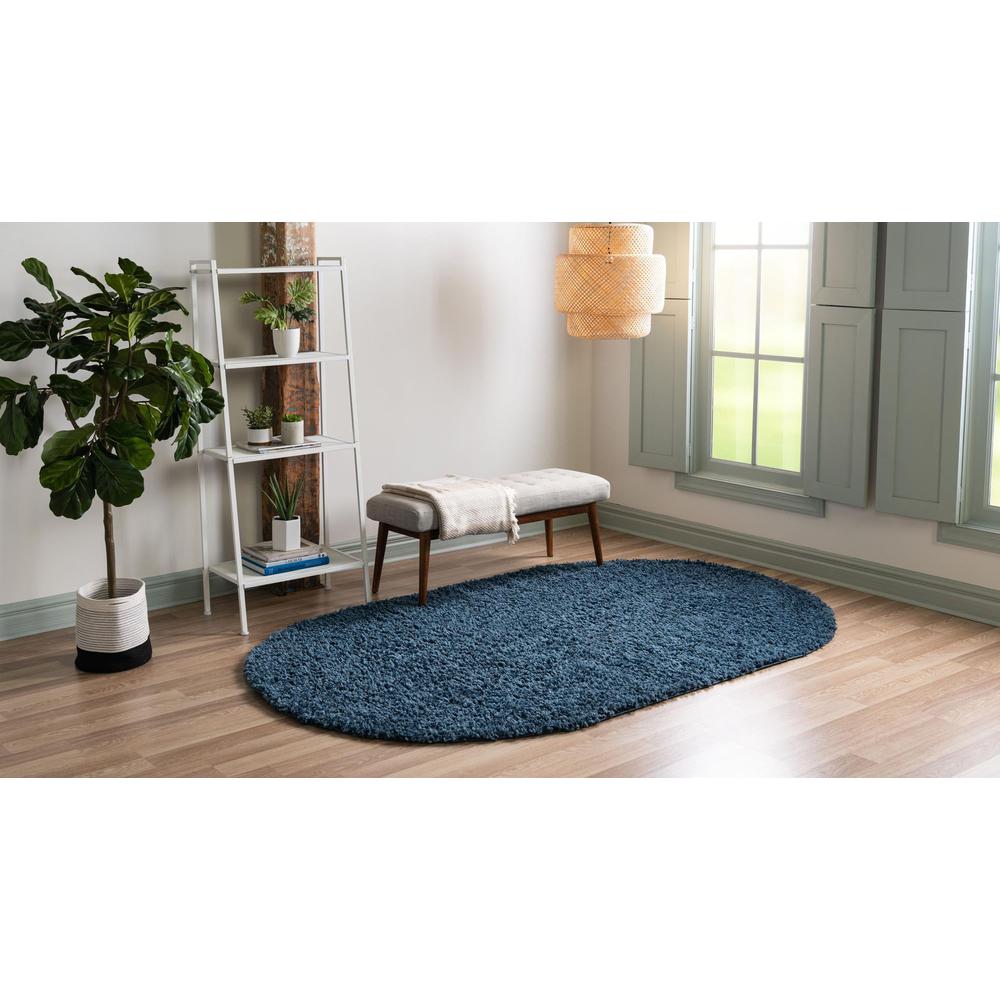 Unique Loom 5x8 Oval Rug in Marine Blue (3153326). Picture 3