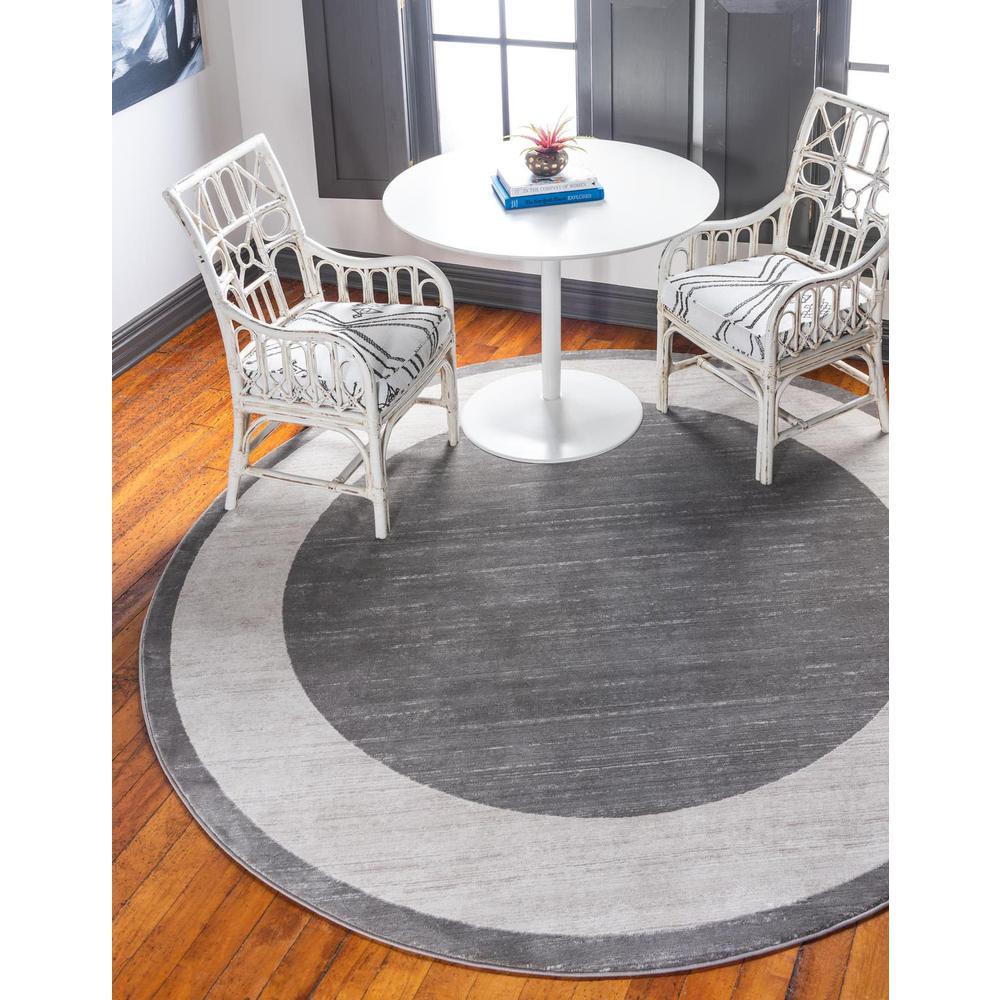Uptown Yorkville Area Rug 5' 3" x 5' 3", Round Gray. Picture 2