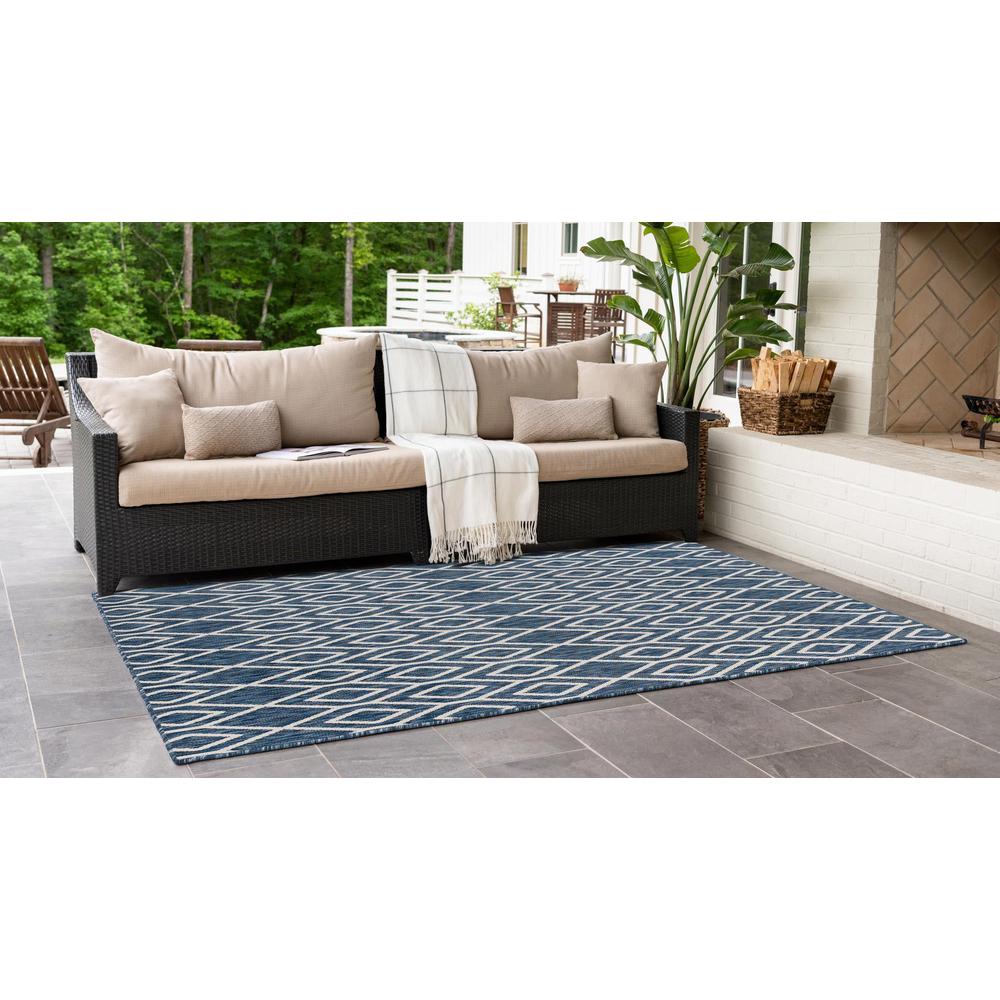 Jill Zarin Outdoor Collection, Area Rug, Blue, 6' 0" x 9' 0", Rectangular. Picture 3