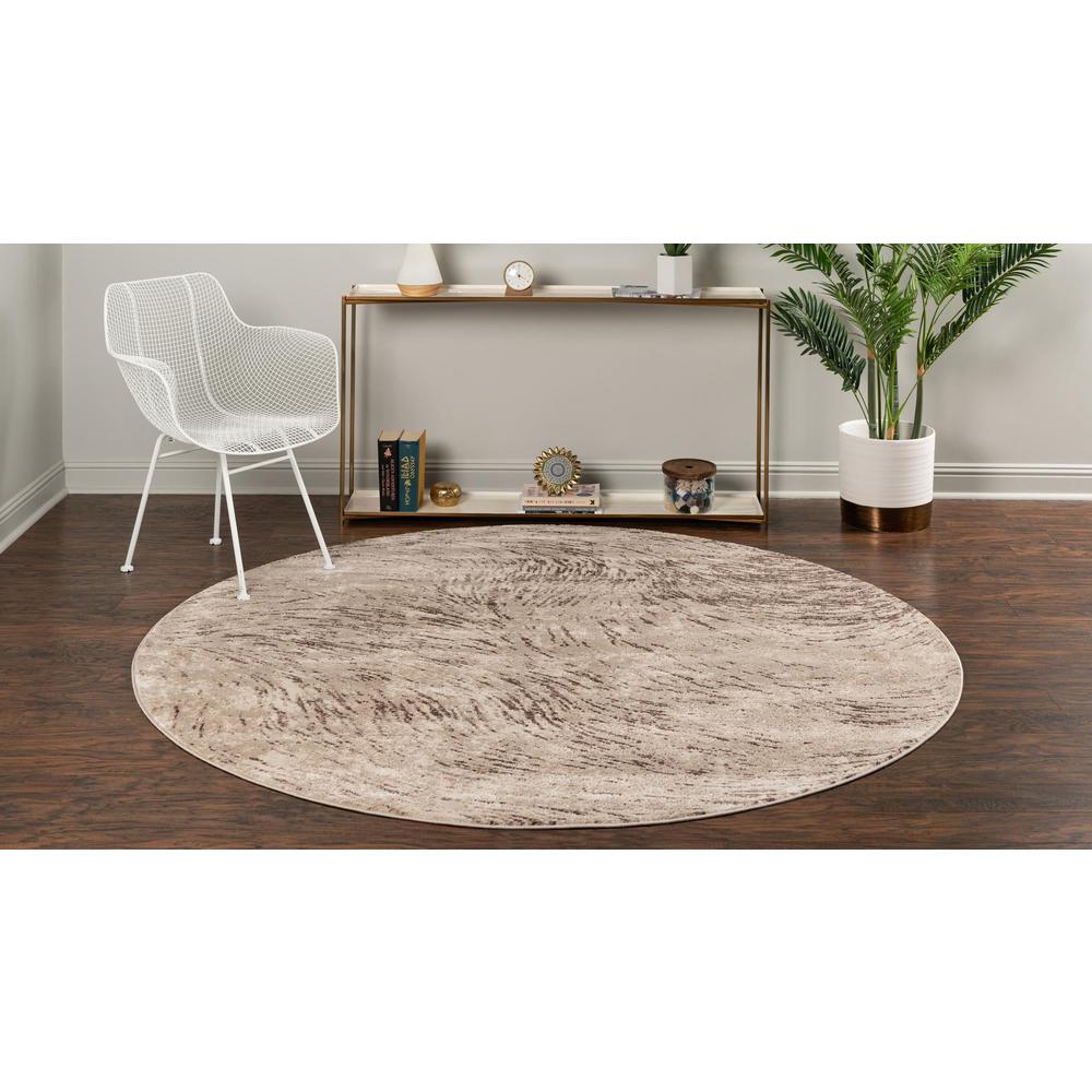 Unique Loom 7 Ft Round Rug in Brown (3154339). Picture 3