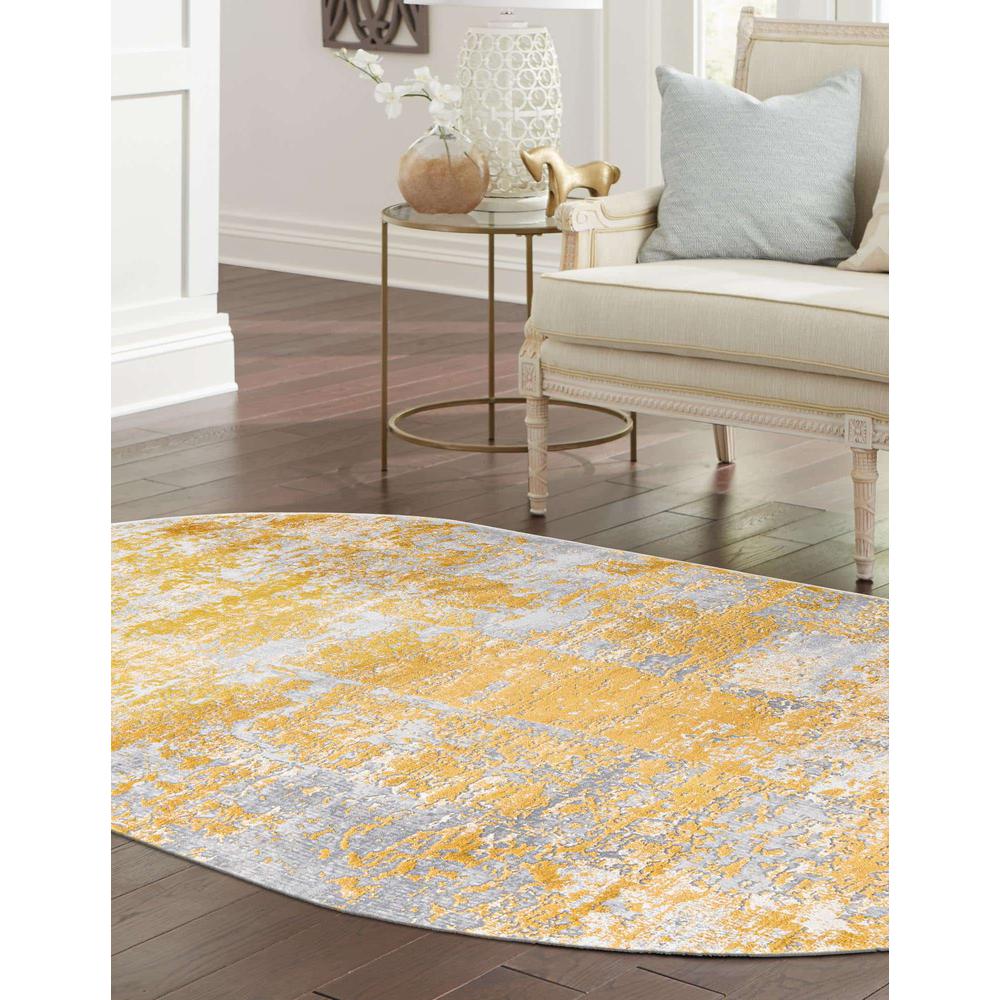 Finsbury Elizabeth Area Rug 7' 10" x 10' 0", Oval Yellow. Picture 3
