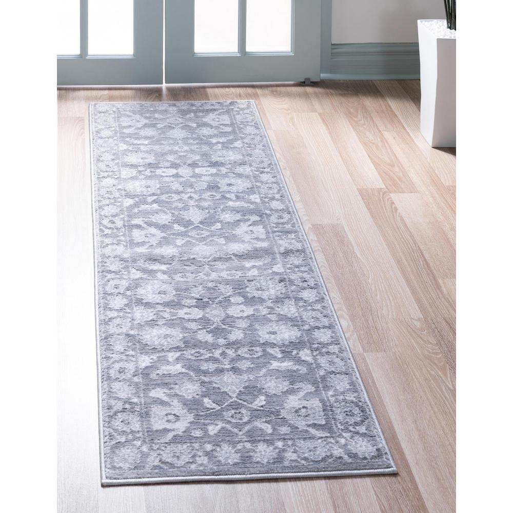 Unique Loom 8 Ft Runner in Gray (3150695). Picture 2