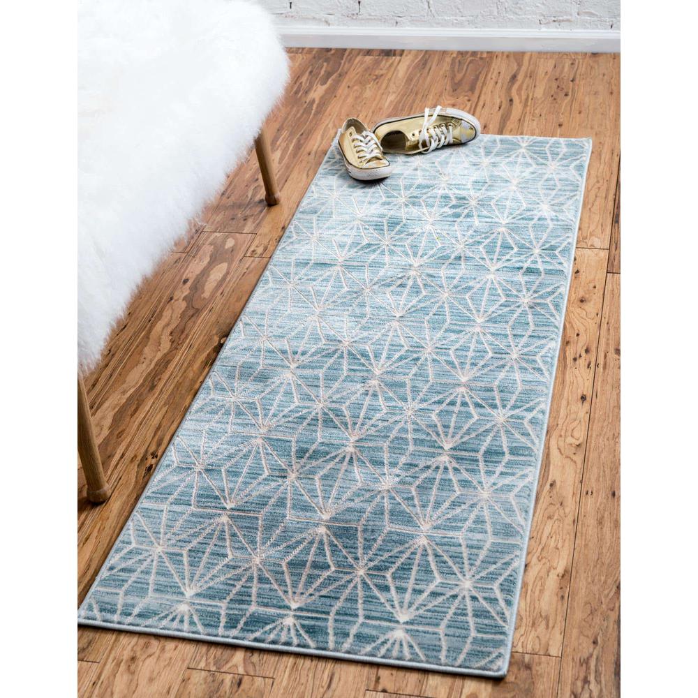 Uptown Fifth Avenue Area Rug 2' 7" x 8' 0", Runner Blue. Picture 2