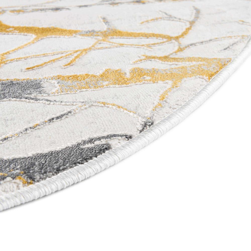 Finsbury Anne Area Rug 5' 3" x 8' 0", Oval Yellow and Gray. Picture 10