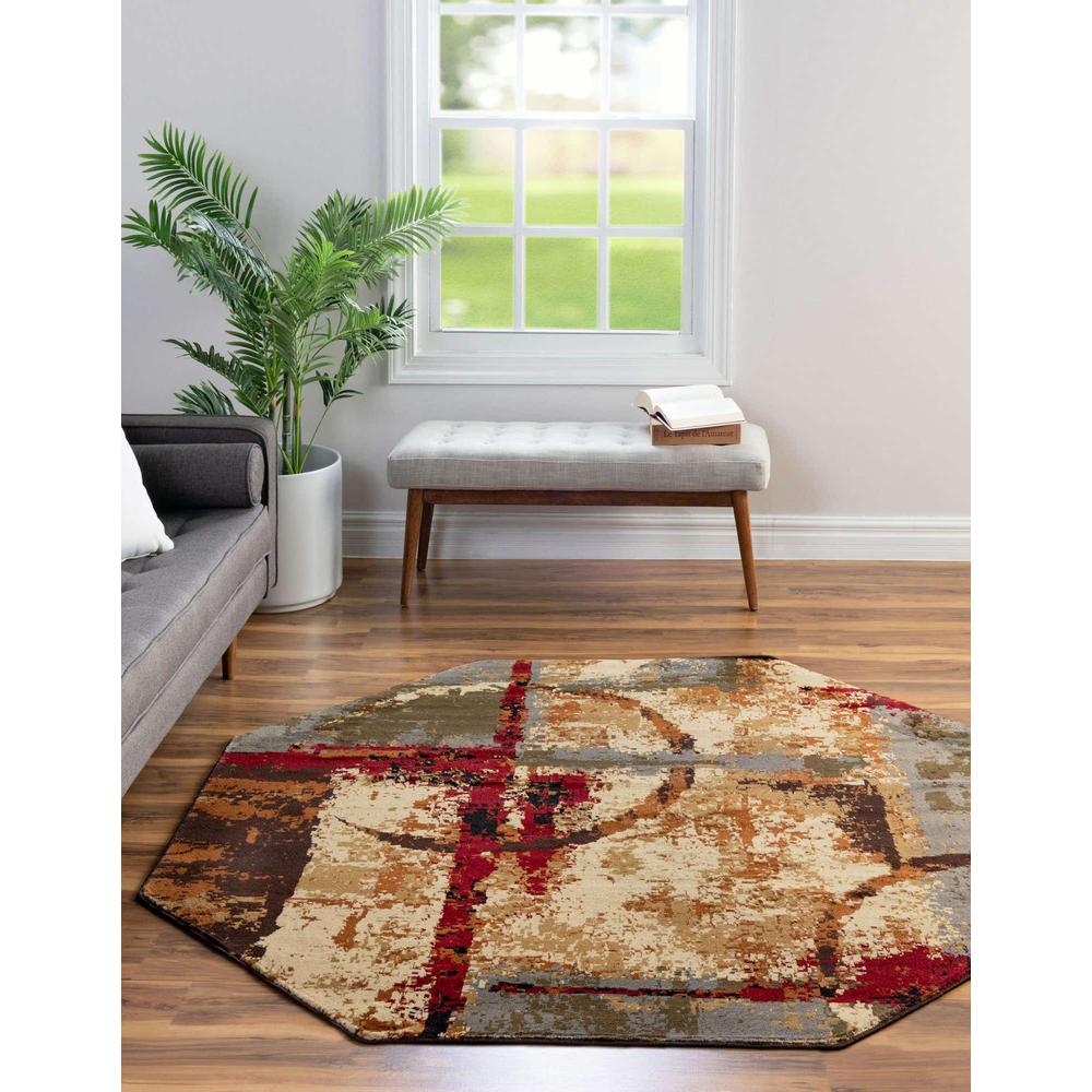 Barista Collection, Area Rug, Multi, 6' 0" x 6' 0", Octagon. Picture 2