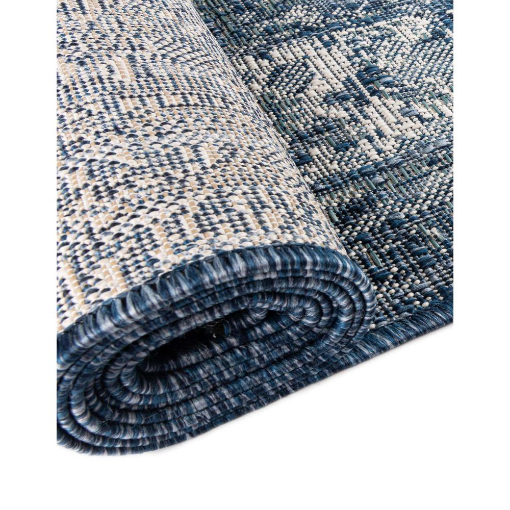 Outdoor Traditional Collection, Area Rug, Blue, 3' 3" x 3' 3", Round. Picture 3