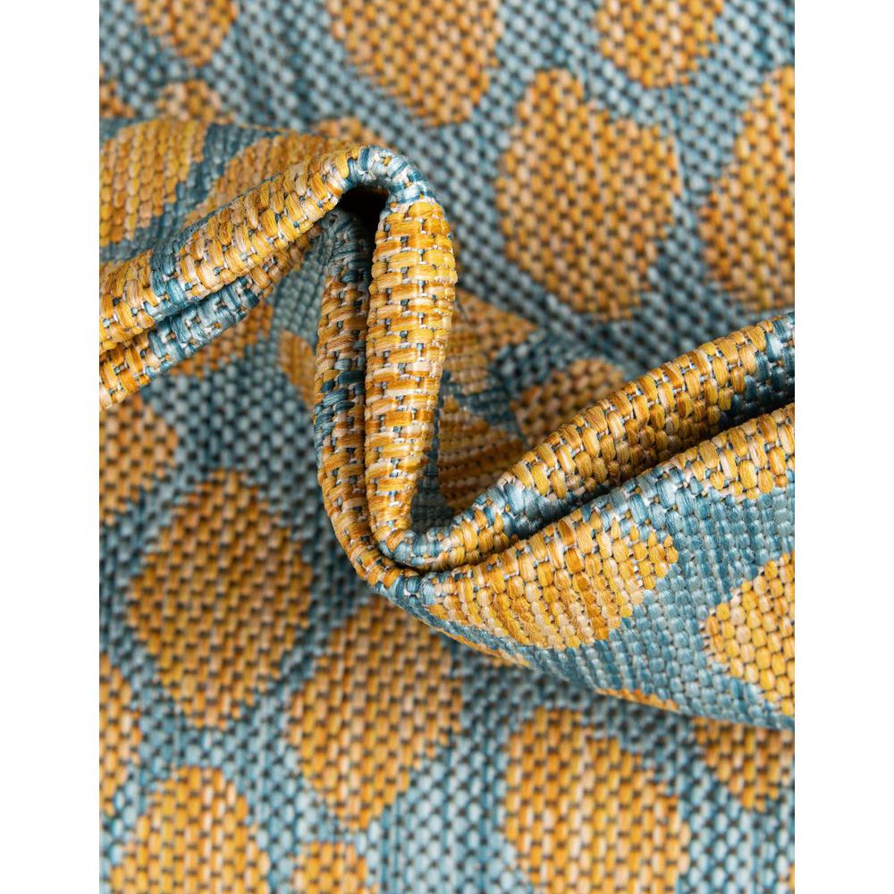 Jill Zarin Outdoor Cape Town Area Rug 2' 0" x 8' 0", Runner Yellow and Aqua. Picture 9