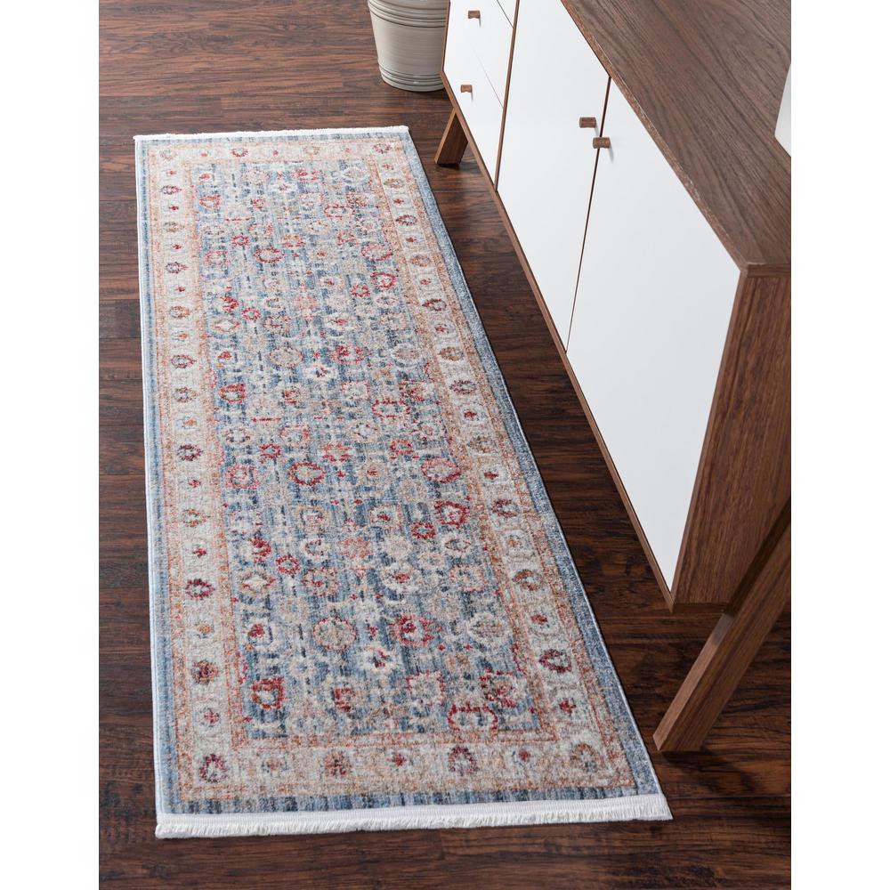 Unique Loom 10 Ft Runner in Blue (3147954). Picture 2