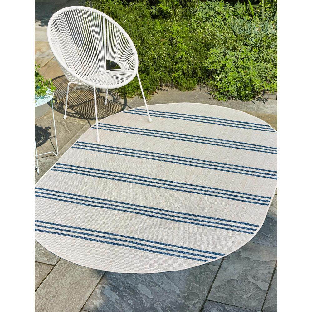 Jill Zarin Outdoor Anguilla Area Rug 7' 10" x 10' 0", Oval Ivory. Picture 2