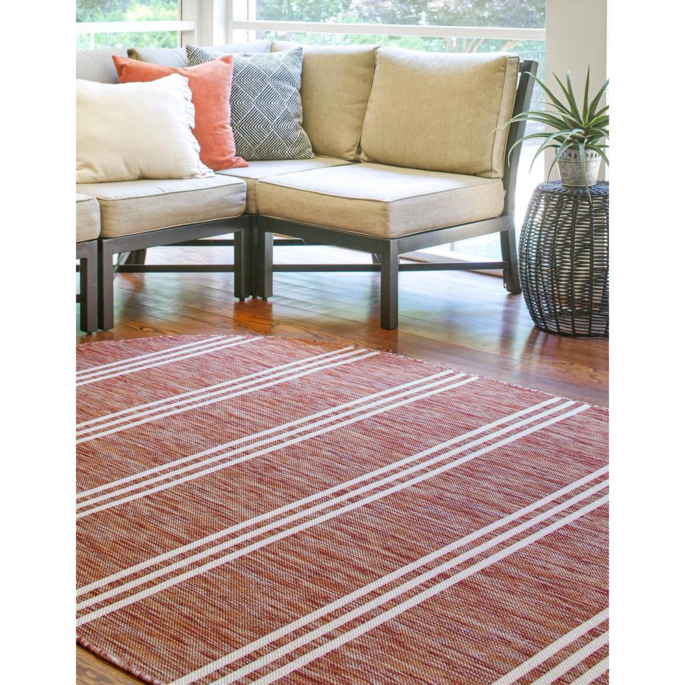 Jill Zarin Outdoor Anguilla Area Rug 5' 3" x 8' 0", Oval Rust Red. Picture 3