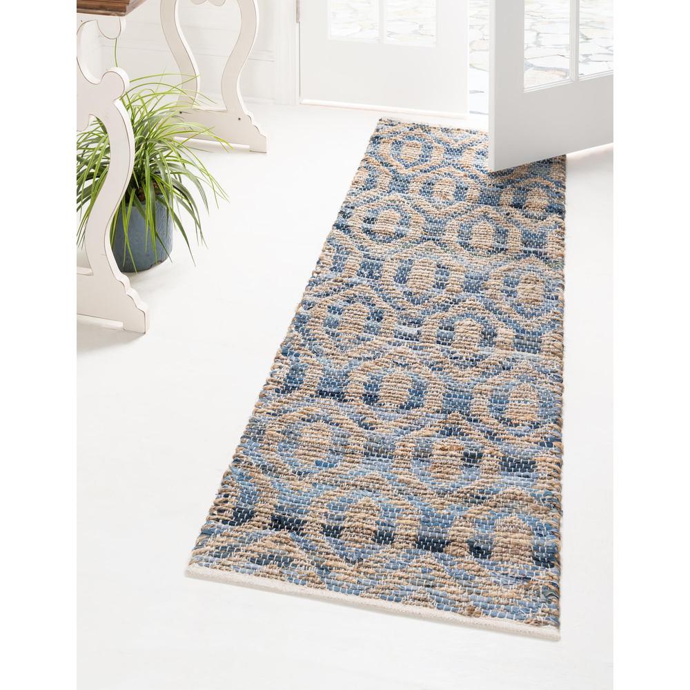 Unique Loom 10 Ft Runner in Blue (3153282). Picture 2