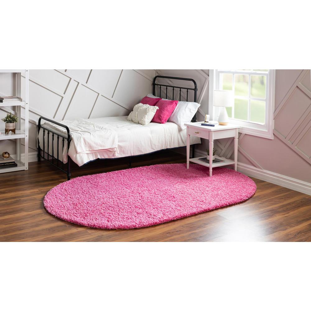 Unique Loom 5x8 Oval Rug in Bubblegum Pink (3151461). Picture 3