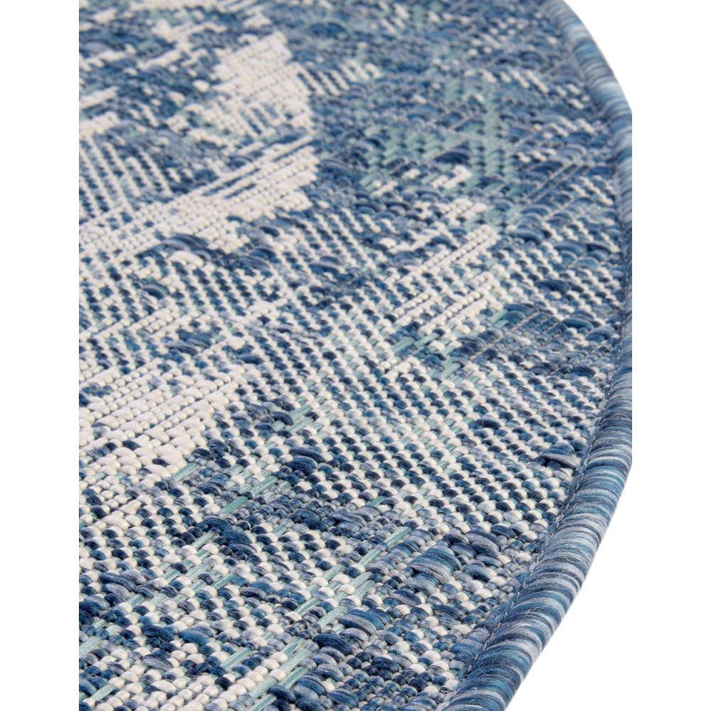 Outdoor Traditional Collection, Area Rug, Blue, 3' 3" x 3' 3", Round. Picture 9
