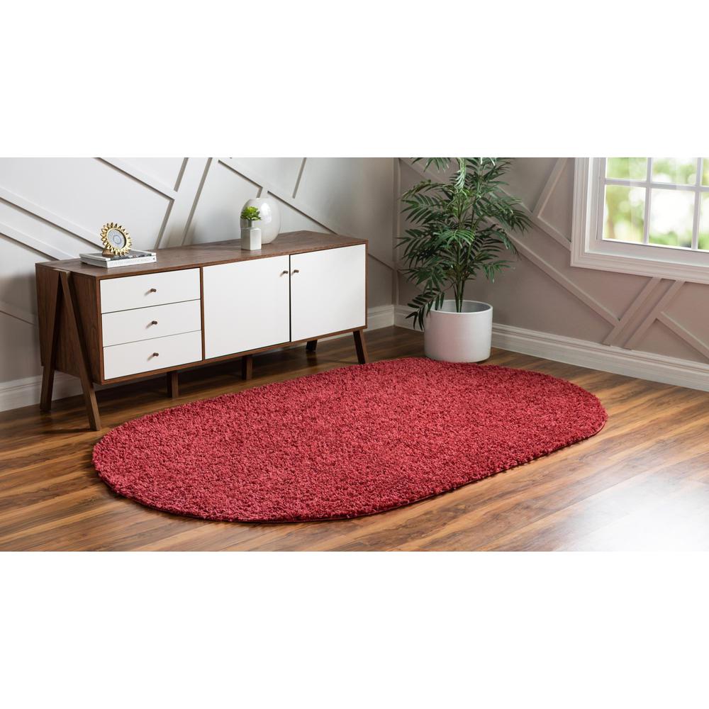 Unique Loom 5x8 Oval Rug in Poppy (3153430). Picture 3