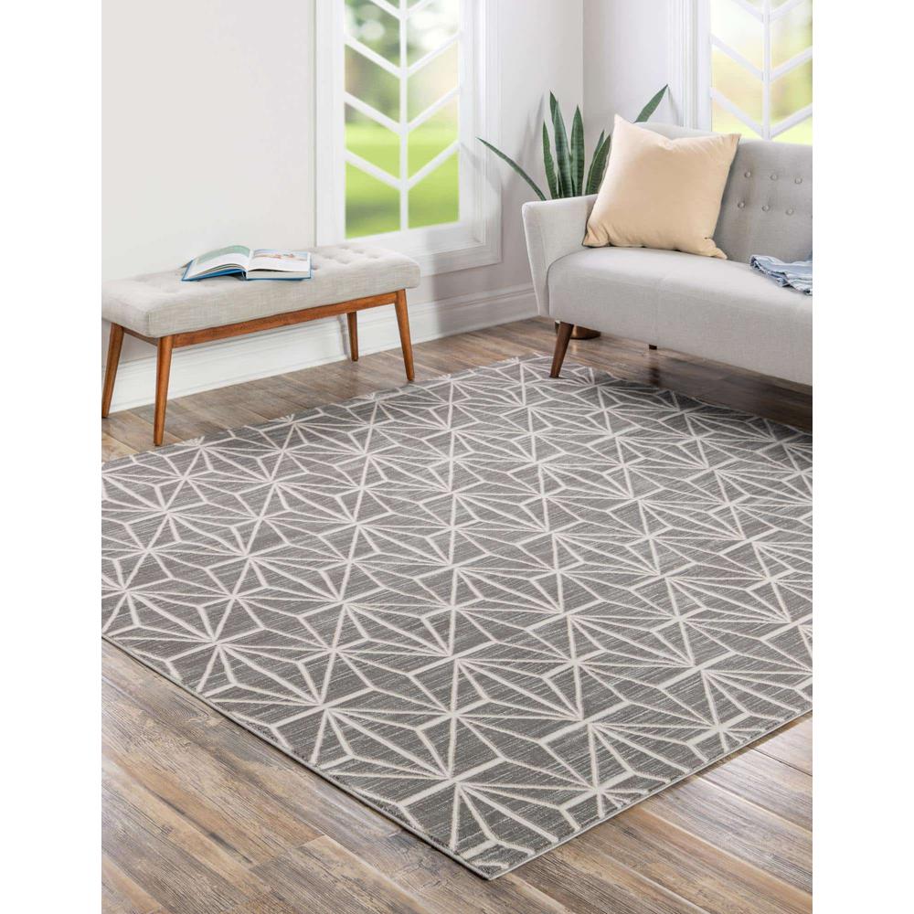 Uptown Fifth Avenue Area Rug 1' 8" x 1' 8", Square Gray. Picture 3