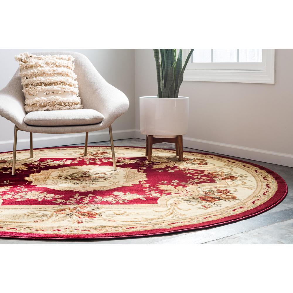 Unique Loom 5 Ft Round Rug in Burgundy (3153869). Picture 4