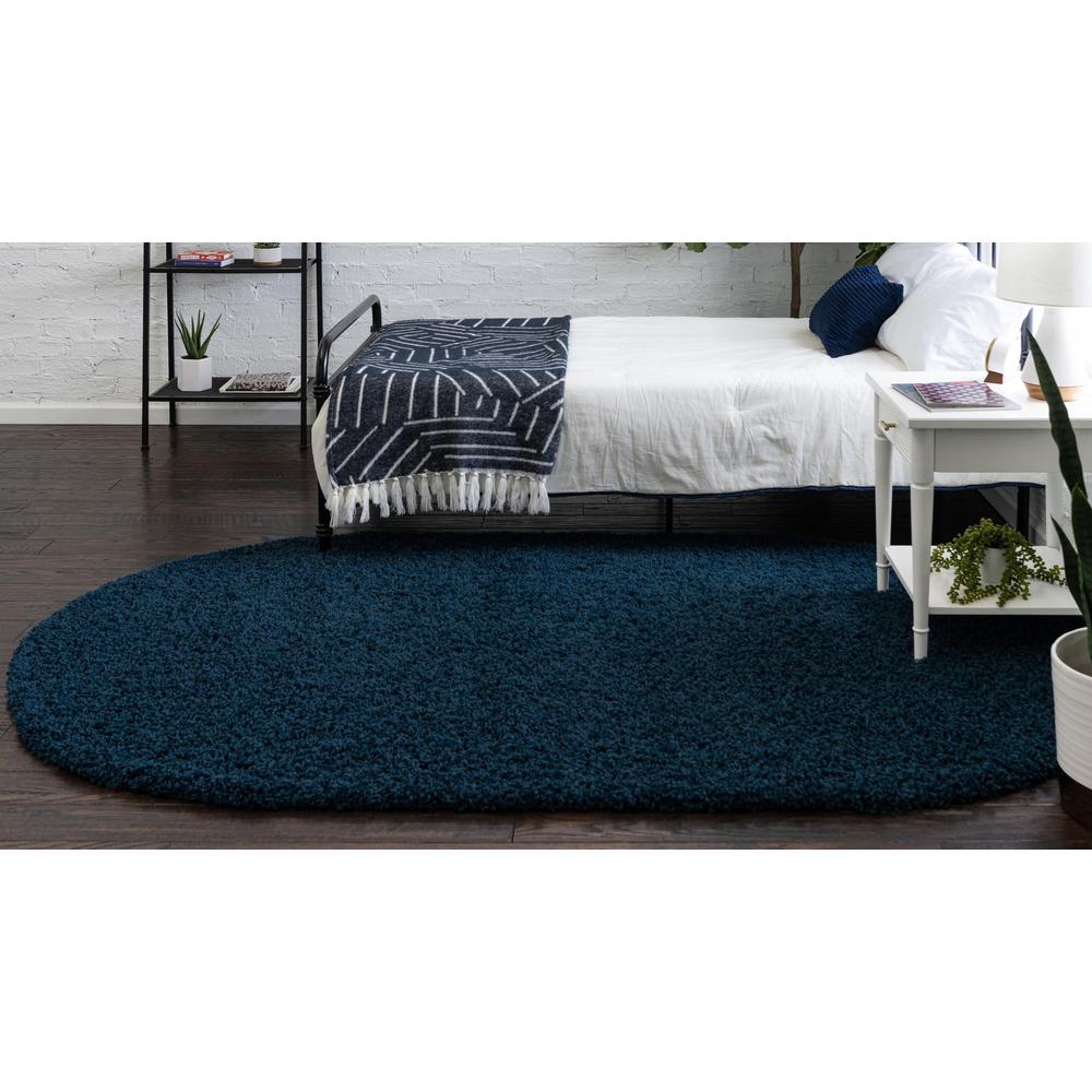 Unique Loom 5x8 Oval Rug in Navy Blue (3151330). Picture 4