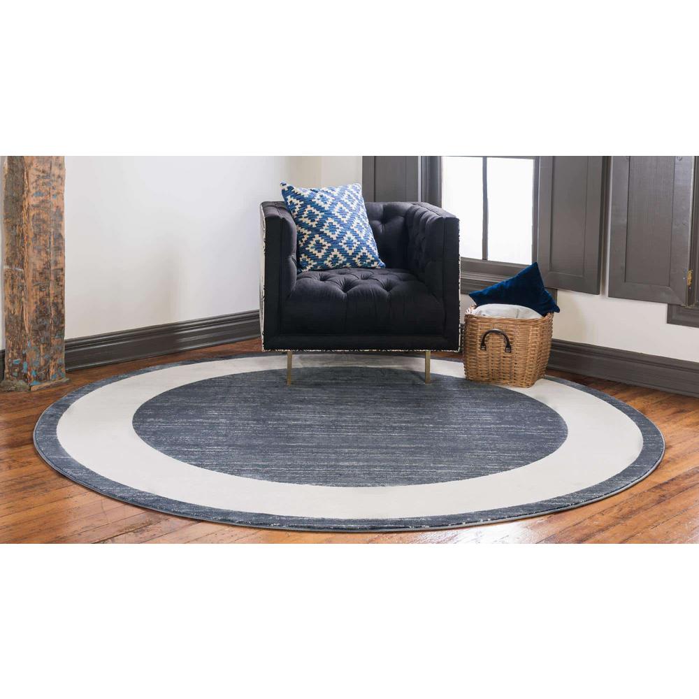 Uptown Yorkville Area Rug 5' 3" x 5' 3", Round Navy Blue. Picture 3