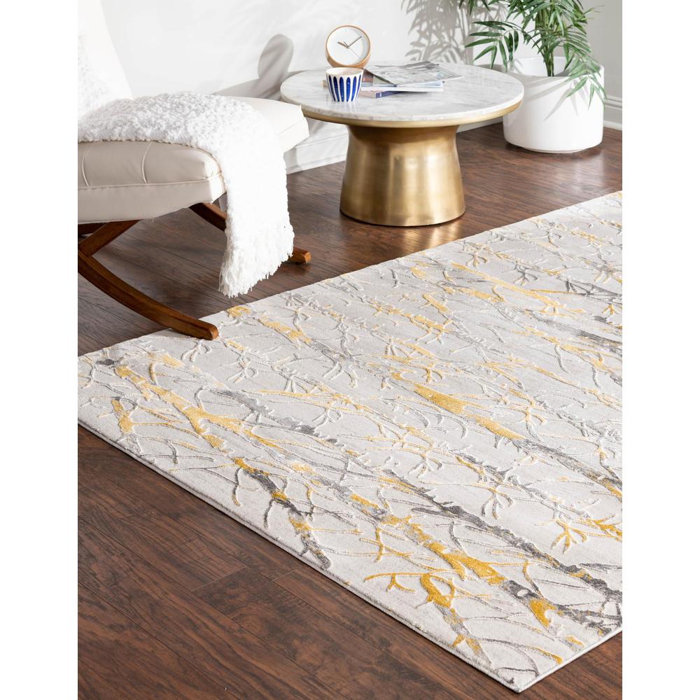 Finsbury Anne Area Rug 5' 3" x 8' 0", Rectangular Yellow and Gray. Picture 3