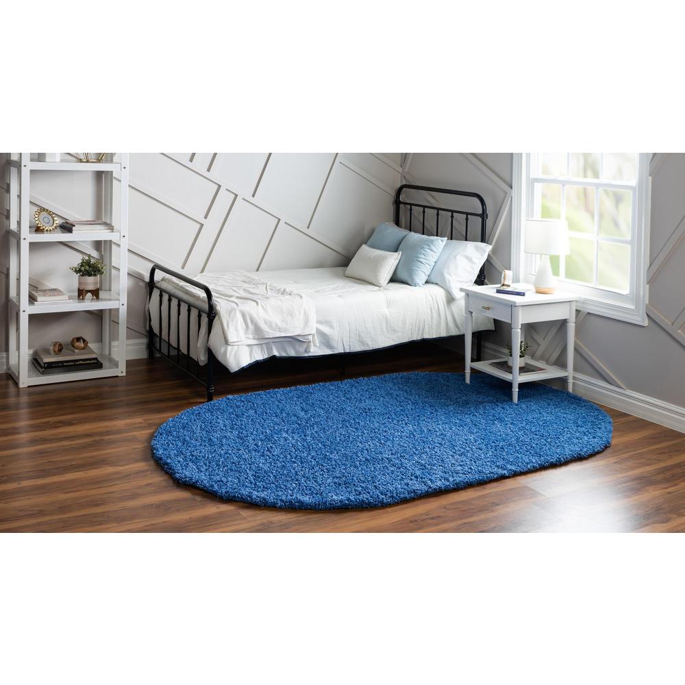 Unique Loom 5x8 Oval Rug in Periwinkle Blue (3151475). Picture 3