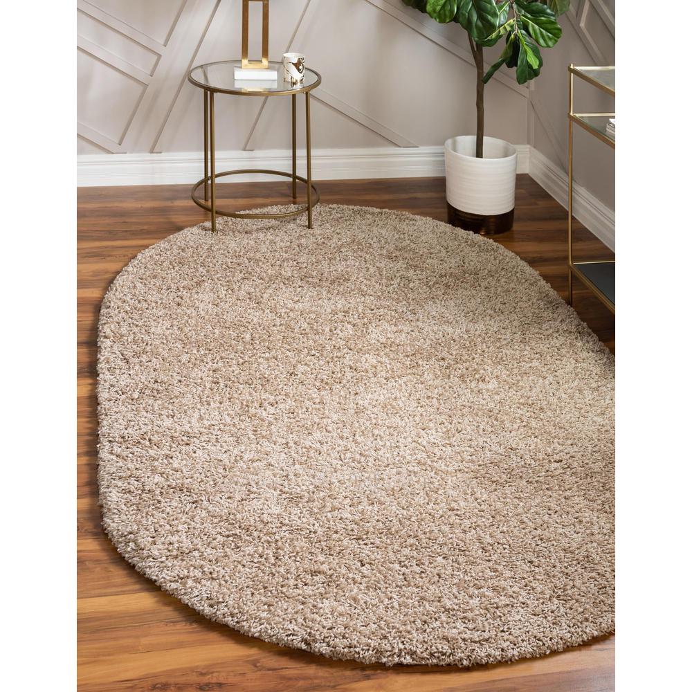 Unique Loom 8x10 Oval Rug in Taupe (3151359). Picture 2