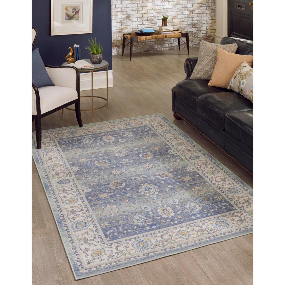 Unique Loom Rectangular 4x6 Rug in French Blue (3155017). Picture 2